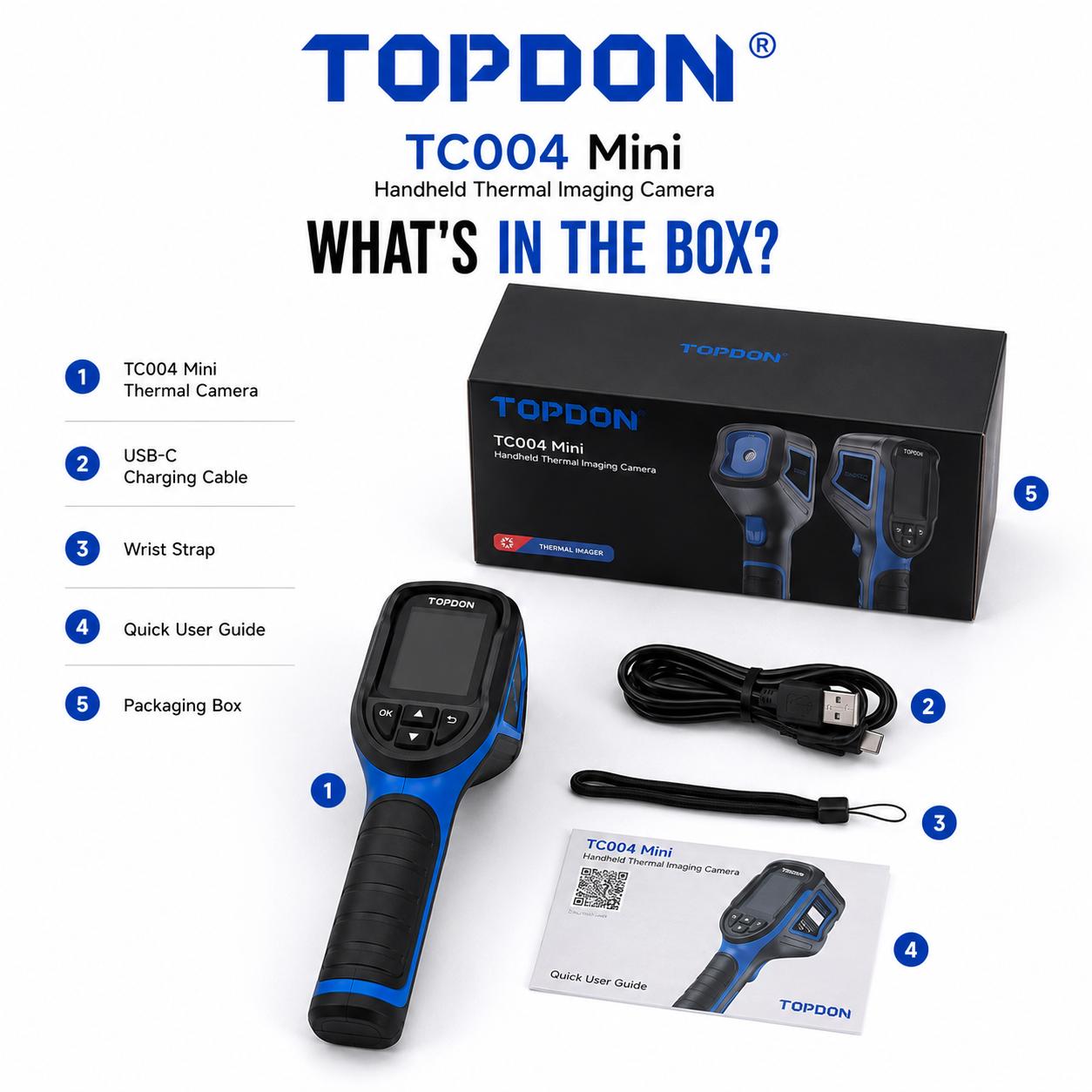 NEW GENUINE TOPDON TC004 Mini Handheld Infrared Thermal Imaging IR Camera
