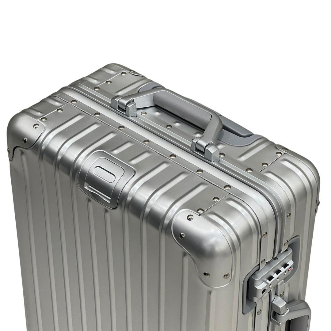 REAL Full Metal Aluminium 20 inch Cabin Carry on Luggage Suitcase - 55x40x23cm