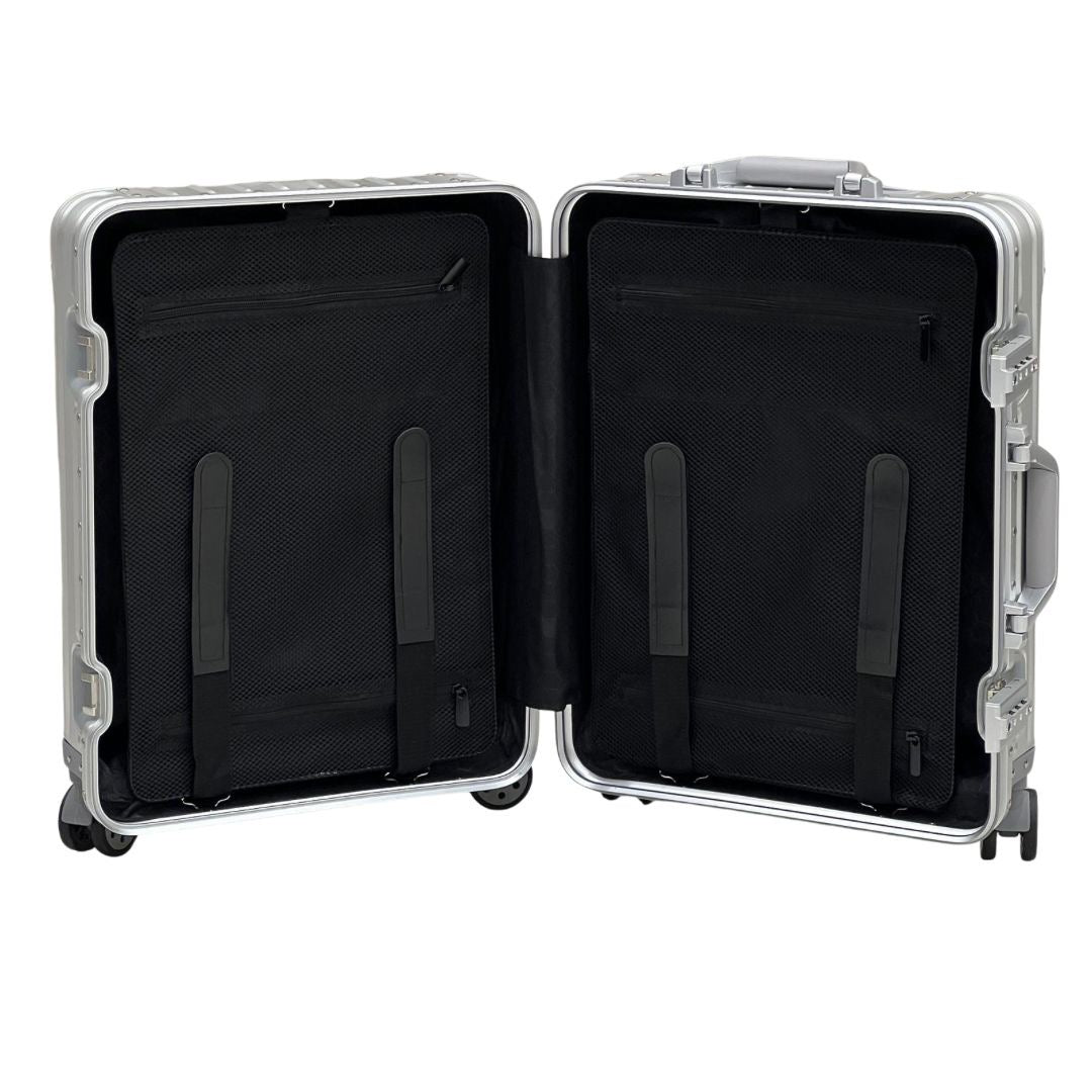REAL Full Metal Aluminium 20 inch Cabin Carry on Luggage Suitcase - 55x40x23cm