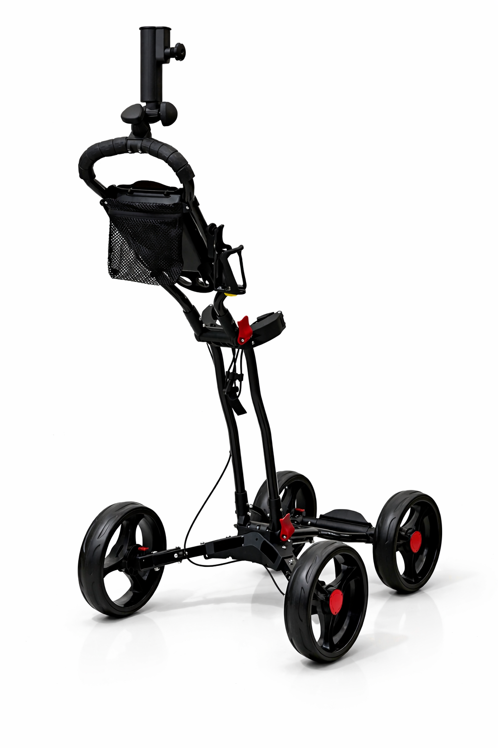 LiteCaddy Premium 4 Wheel Golf Trolley Cart – Stable, Lightweight, Compact Fold with Built-In Storage