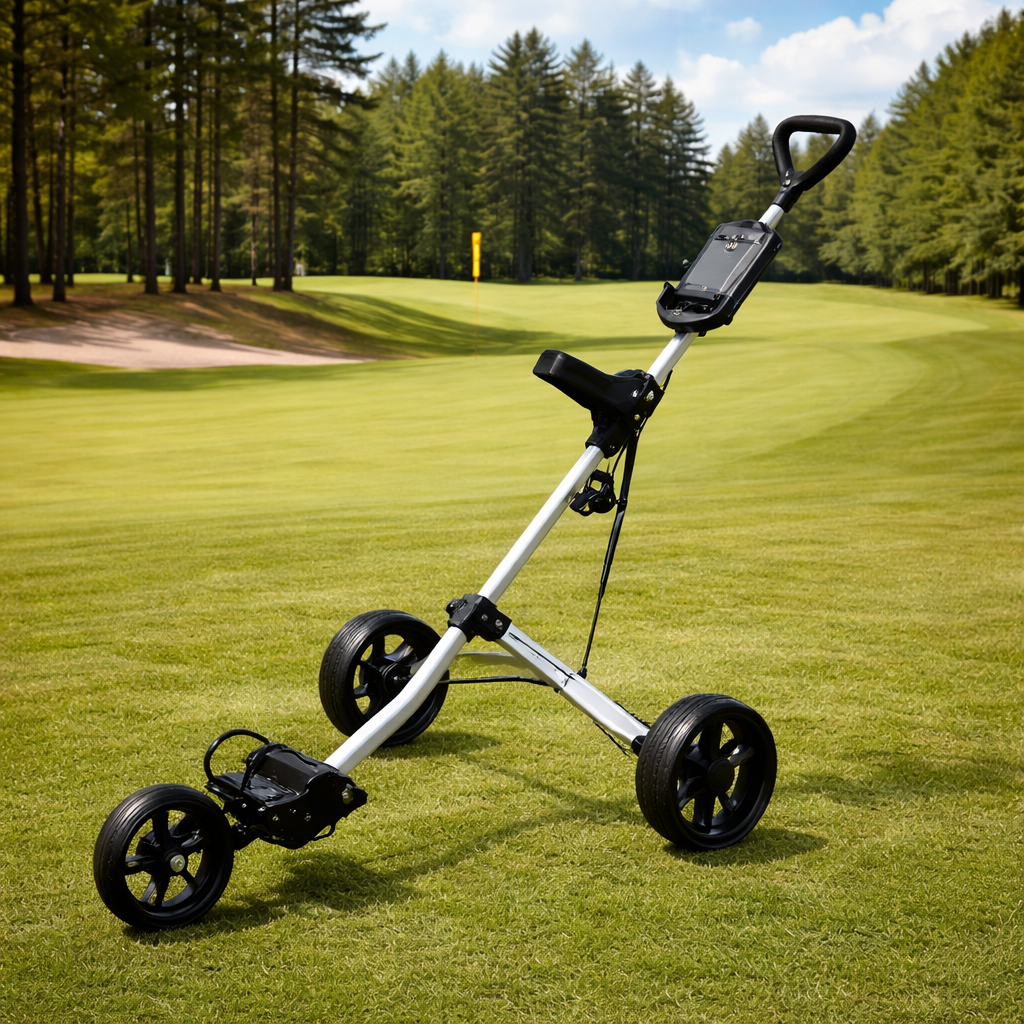 LiteCaddy 3 Wheel Push Golf Trolley Cart – Lightweight, Compact Fold, Smooth Rolling Performance