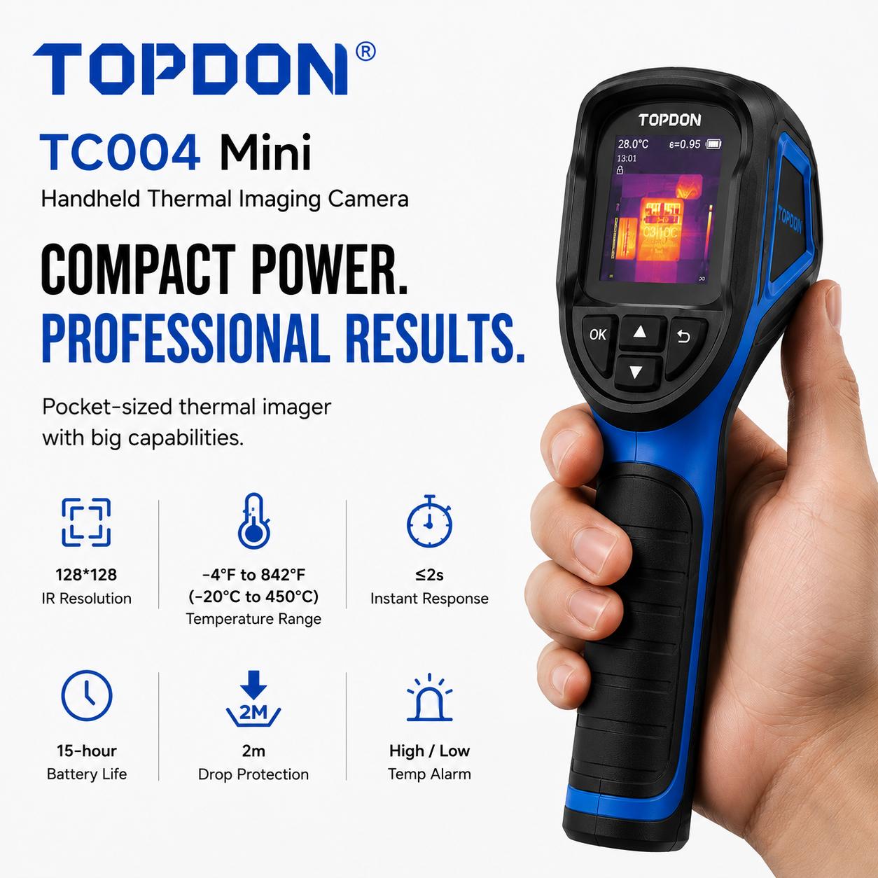 NEW GENUINE TOPDON TC004 Mini Handheld Infrared Thermal Imaging IR Camera